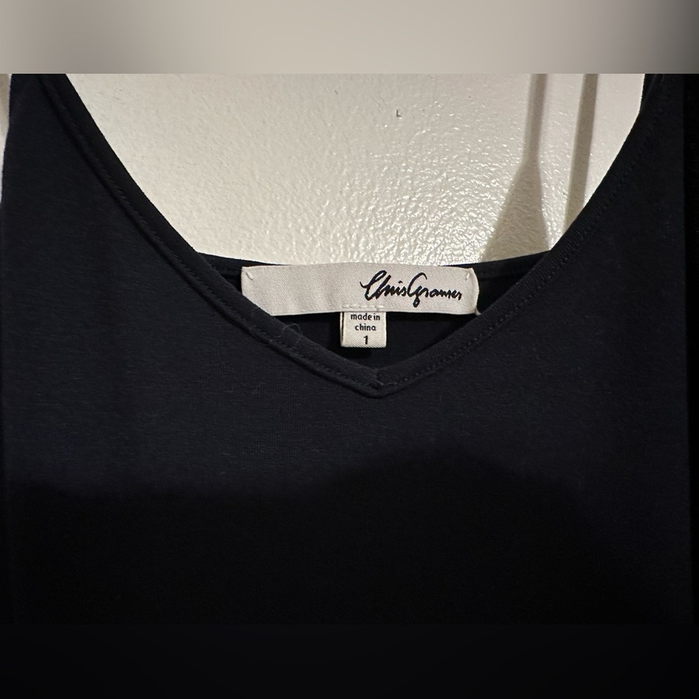 Chris Gramer navy blue tank dress with fun detailing